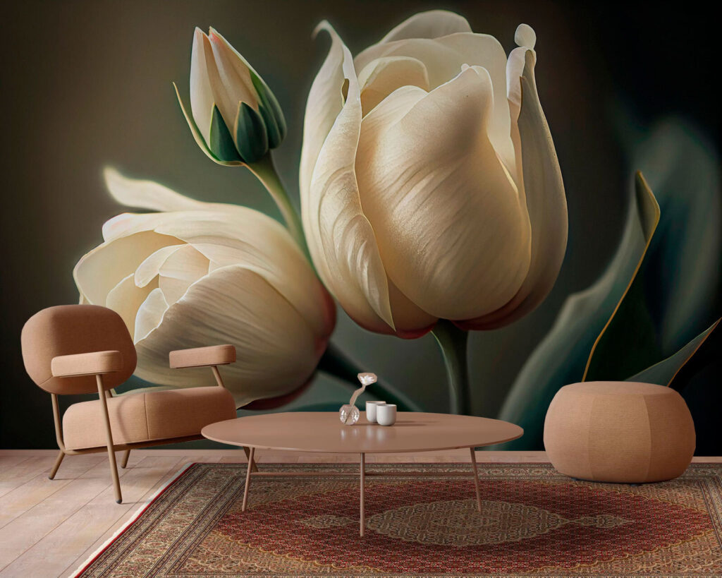 Tulipas creme na sombra — interior 3