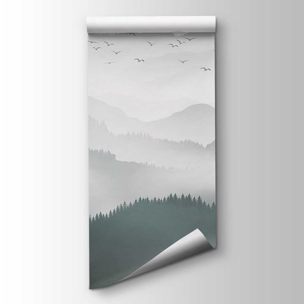 Aves sobre a neblina — vista do produto