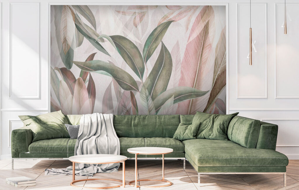 Folhas longas em pastel — interior 1