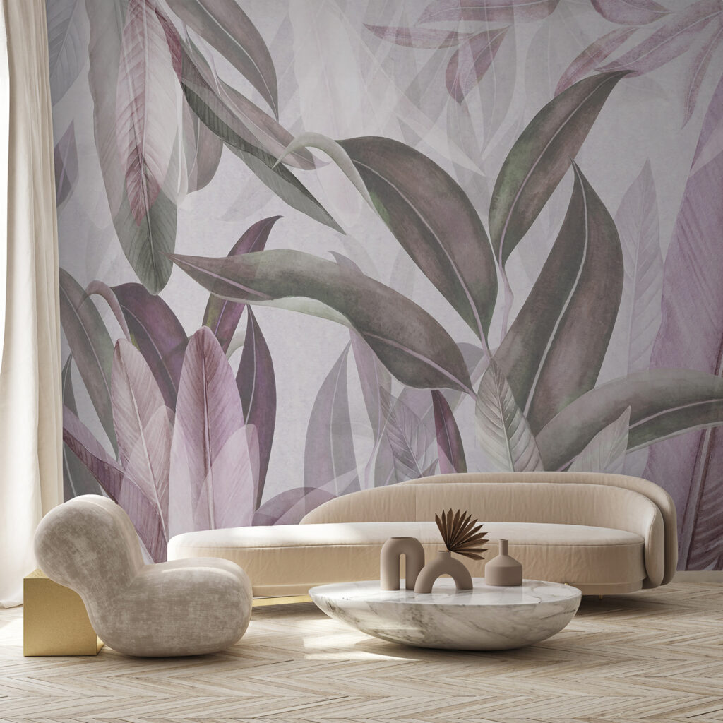 Folhas longas em pastel — interior 1