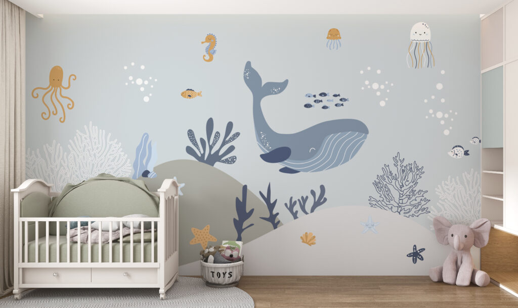 Baleia entre criaturas marinhas — interior 2