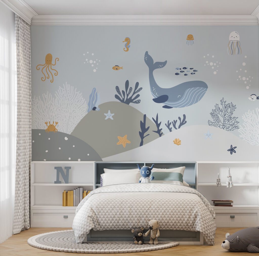 Baleia entre criaturas marinhas — interior 3