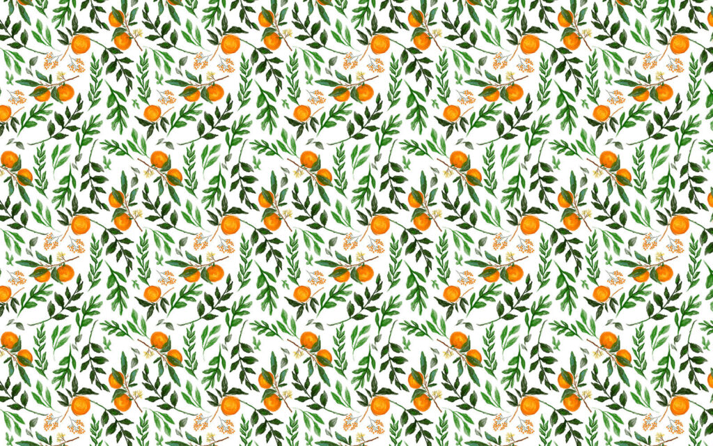 Laranjas entre folhas — design completo