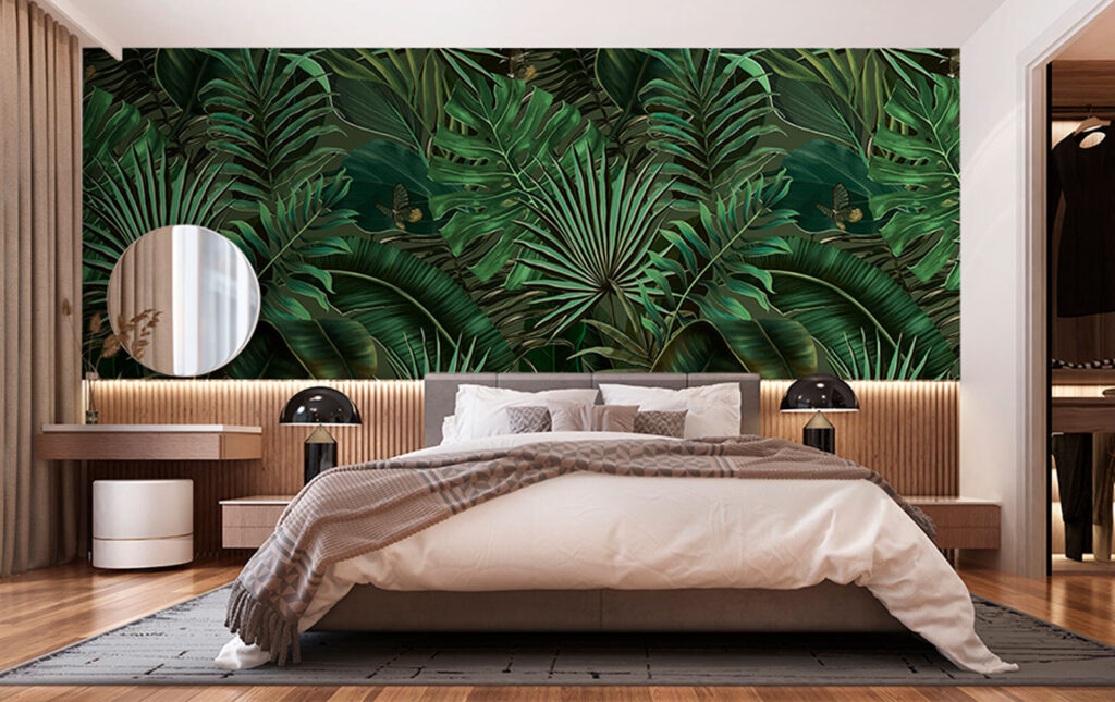 Folhas verdes sobre preto — interior 2