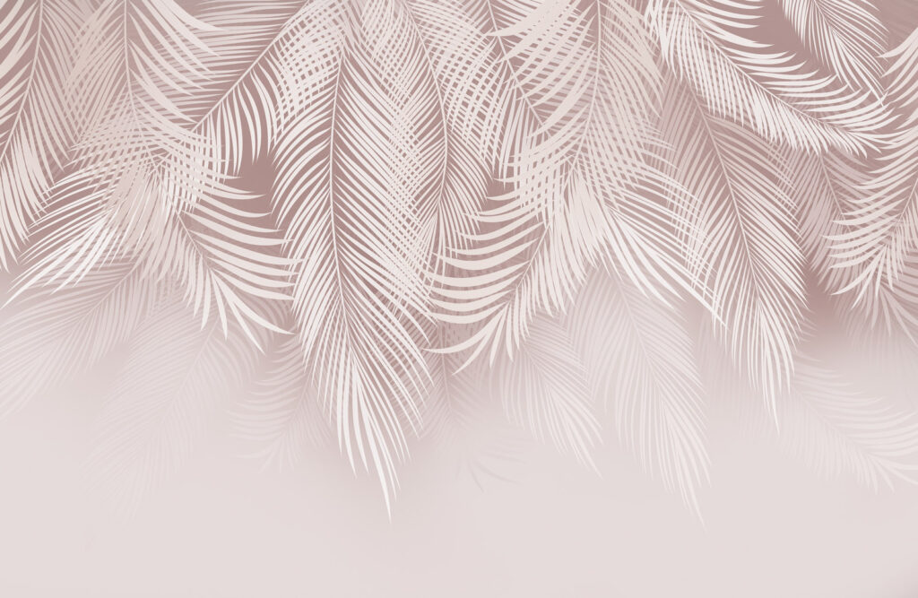Folhas cor-de-rosa na neblina — design completo