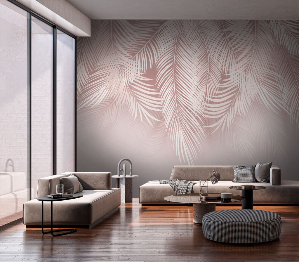 Folhas cor-de-rosa na neblina — interior 1