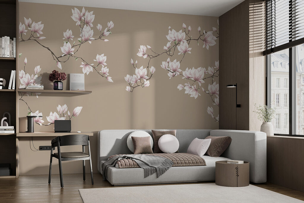 Ramos de magnólia rosa — interior 4