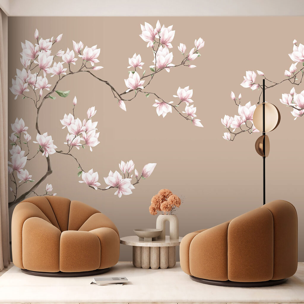 Ramos de magnólia rosa — interior 5