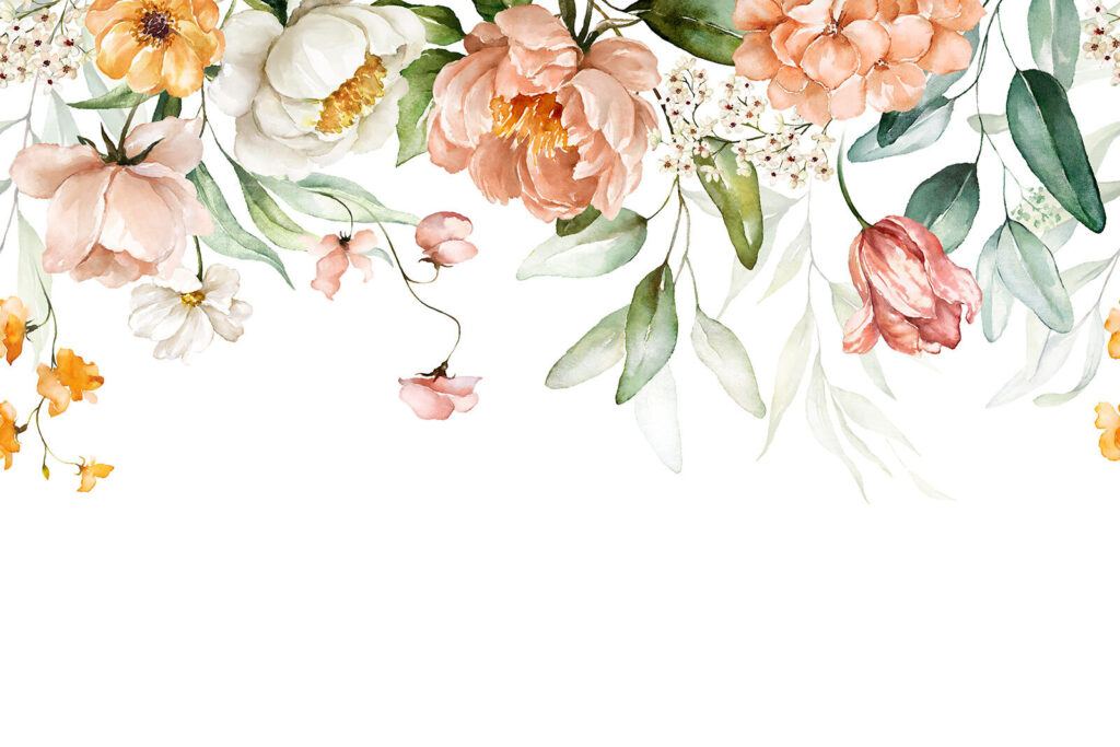 Cortina de flores pêssego — design completo