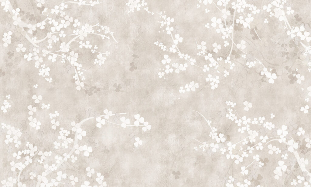 Flores brancas em patina — design completo