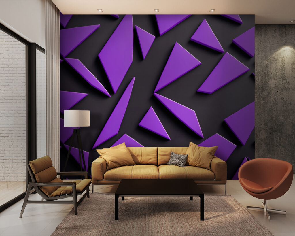 Facetas roxas sobre preto — interior 2