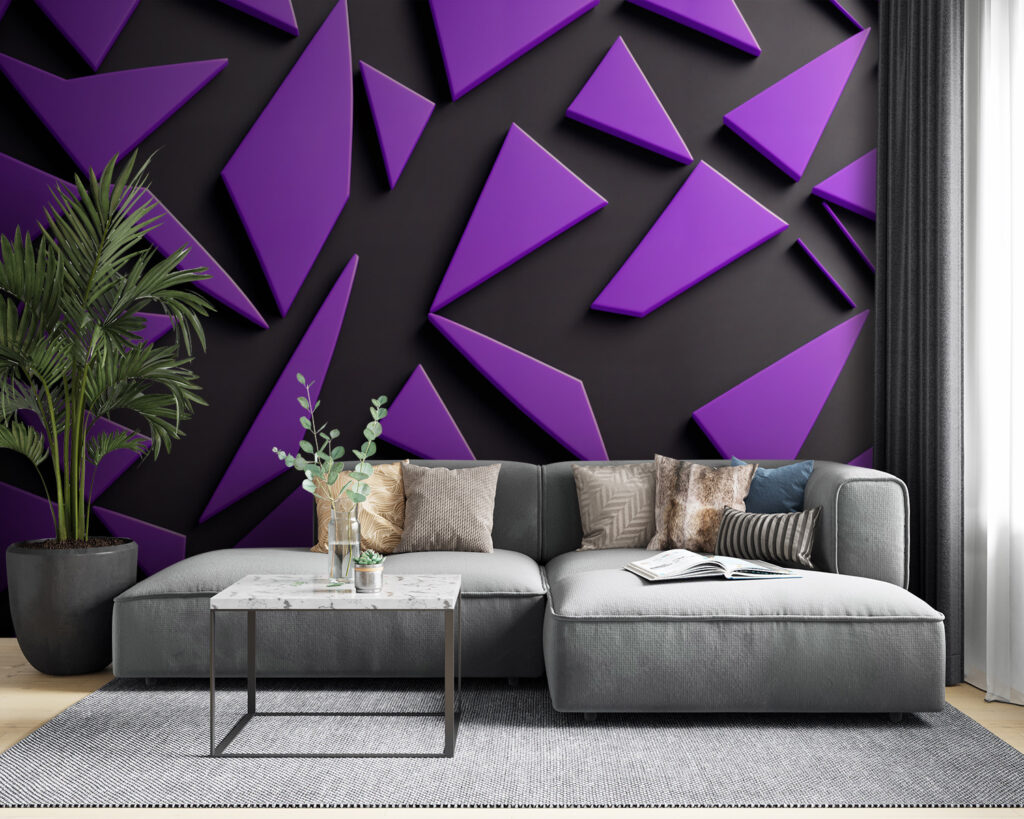 Facetas roxas sobre preto — interior 3