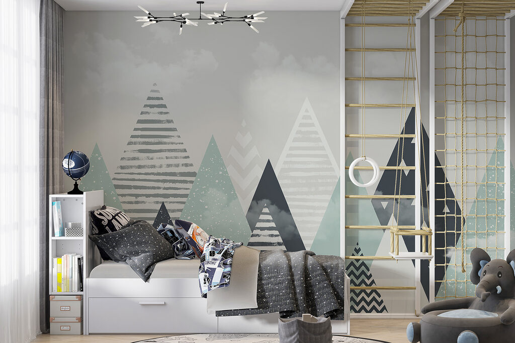 Montanhas riscadas sob nuvens — interior 3