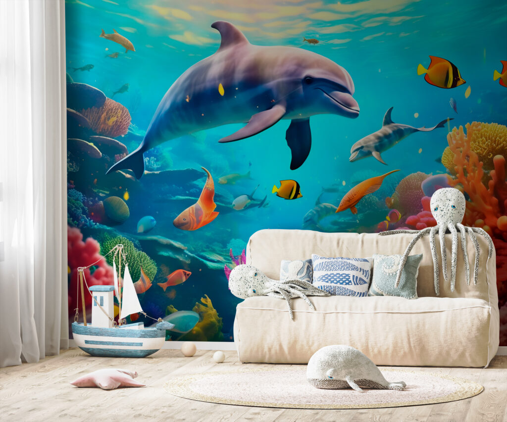 Golfinho entre corais — interior 2