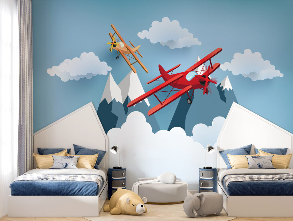 Aviões entre nuvens brancas — interior 2