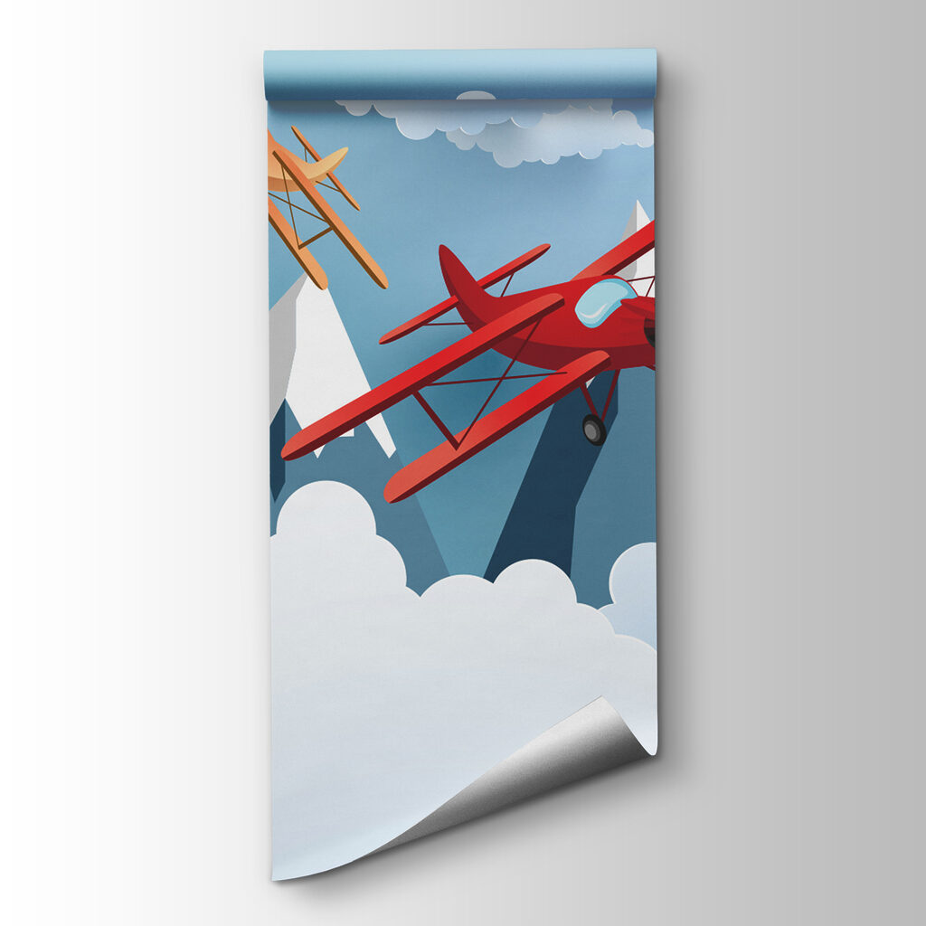 Aviões entre nuvens brancas — vista do produto