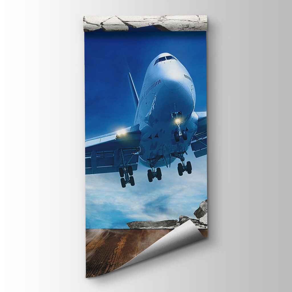 Avião através da parede — vista do produto