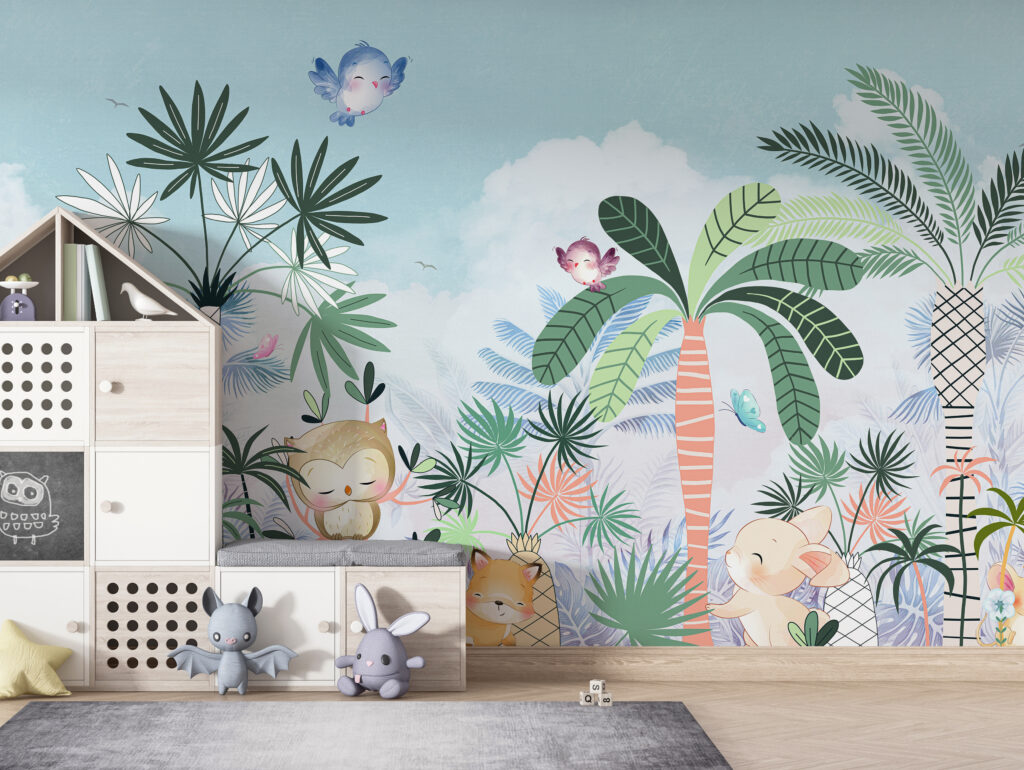Animais entre palmeiras — interior 3