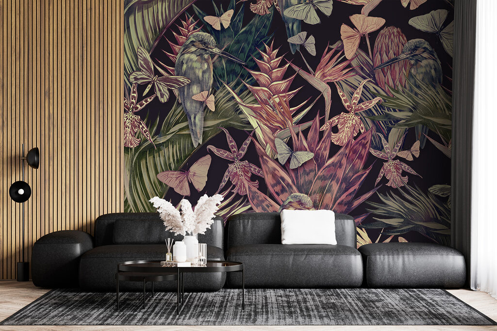 Papagaios entre plantas cor-de-rosa — interior 4