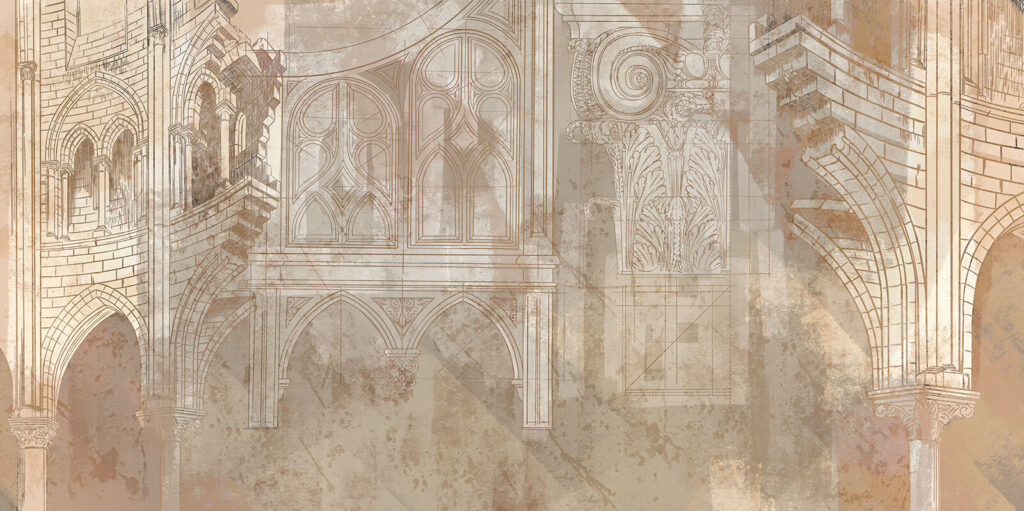 Igreja em esboço — design completo