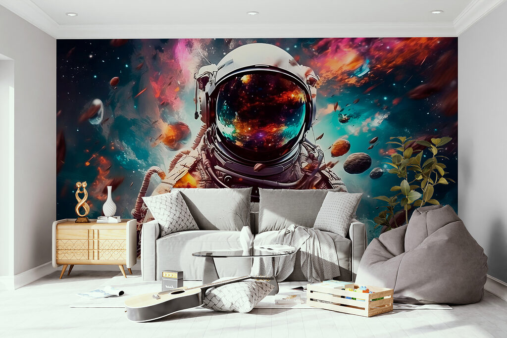 Astronauta numa nébula colorida — interior 5