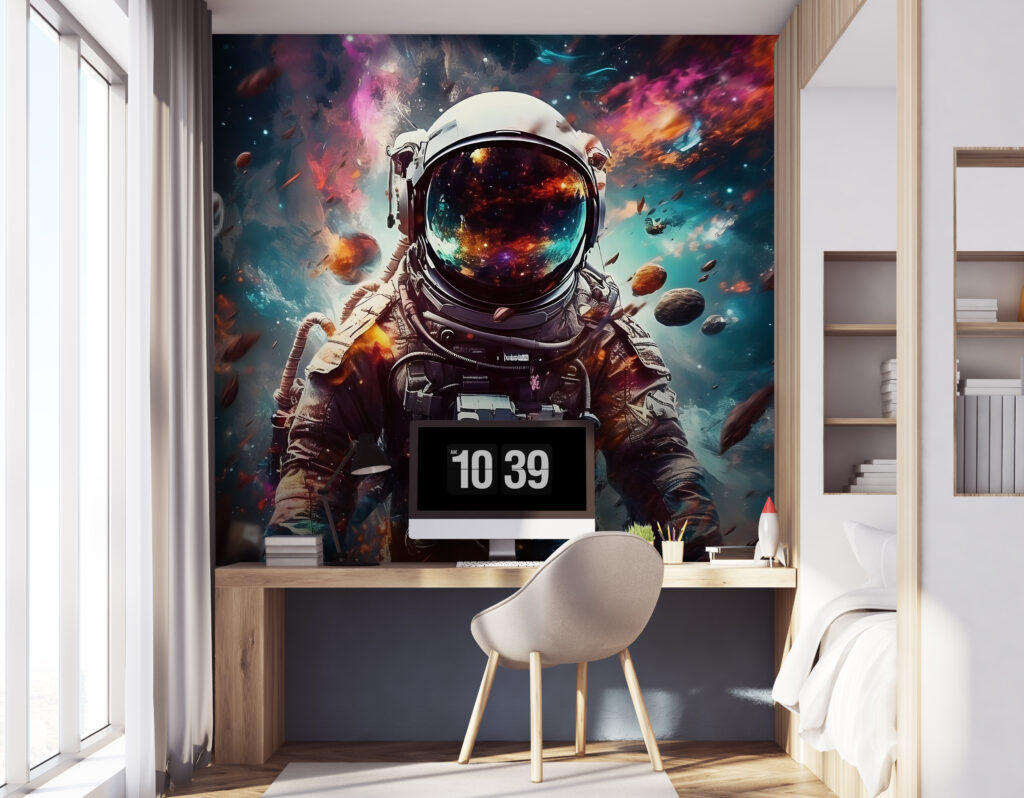 Astronauta numa nébula colorida — interior 3