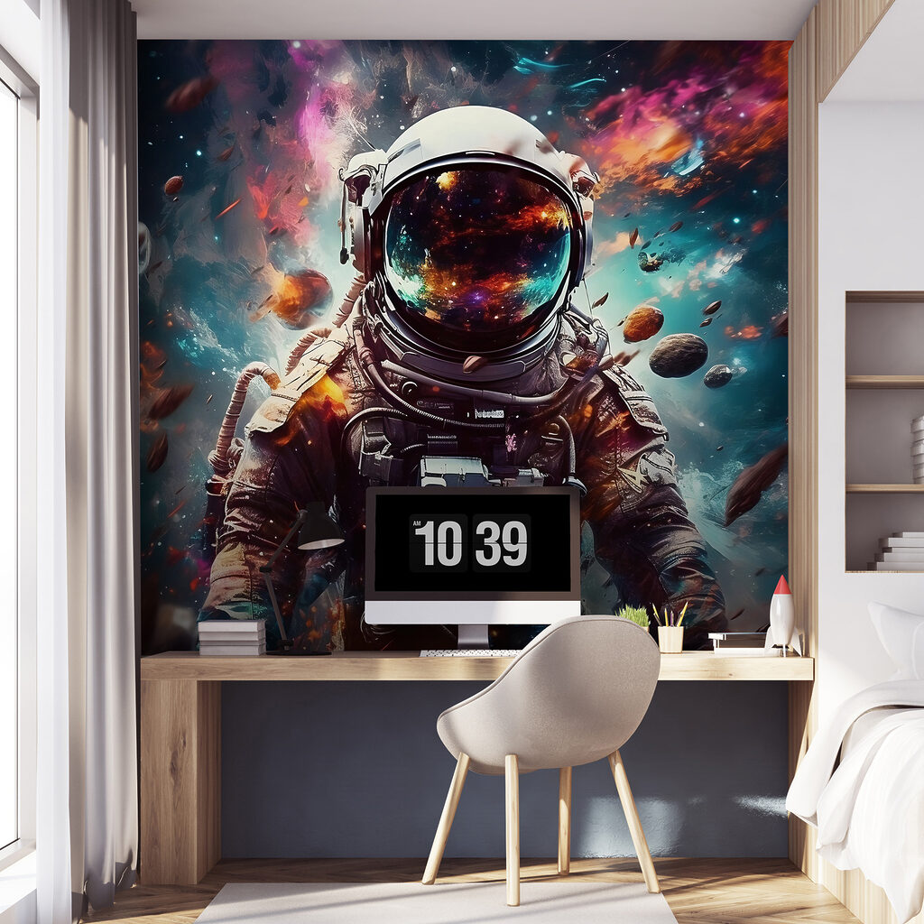 Astronauta numa nébula colorida — interior 6