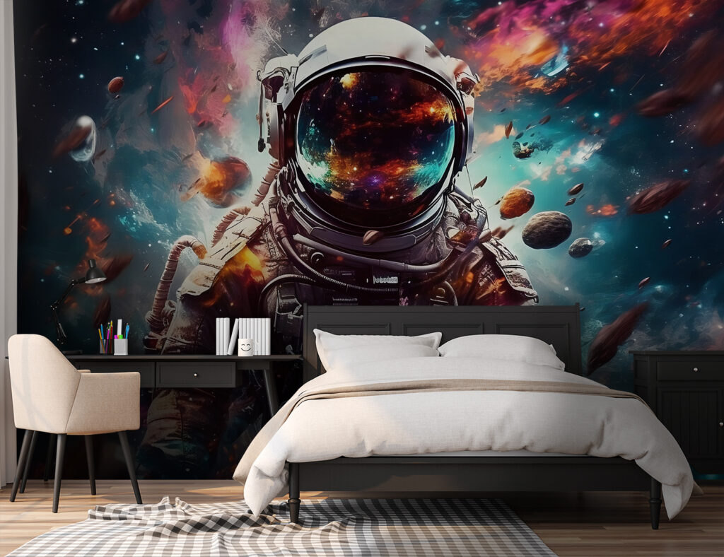 Astronauta numa nébula colorida — interior 4