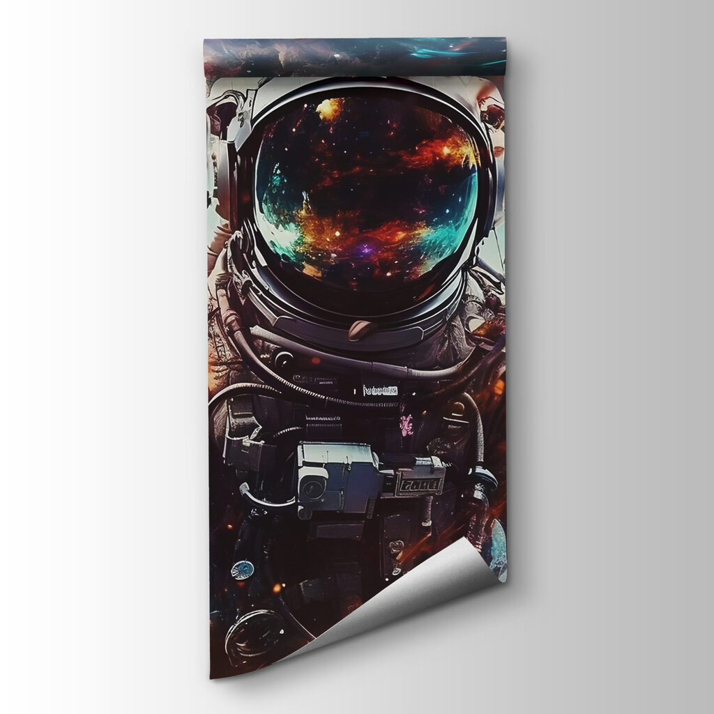 Astronauta numa nébula colorida — vista do produto