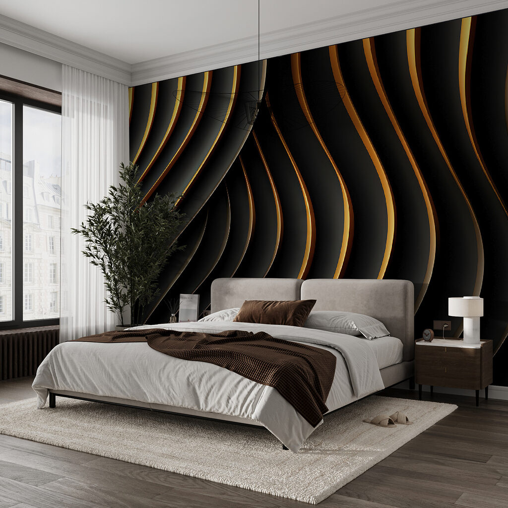 Ondas pretas e douradas — interior 5