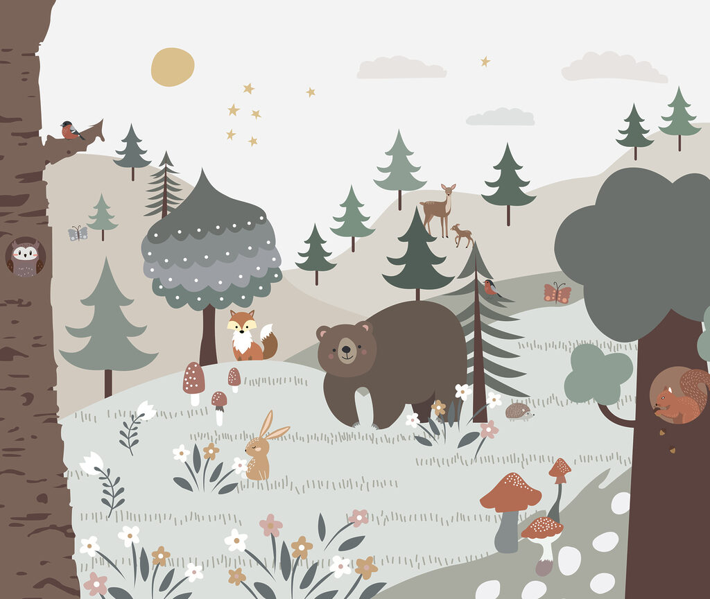 Urso entre amigos — design completo