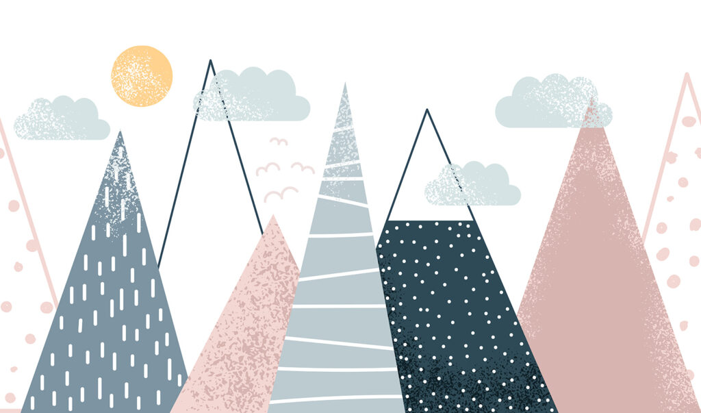Picos pastel com padrões — design completo