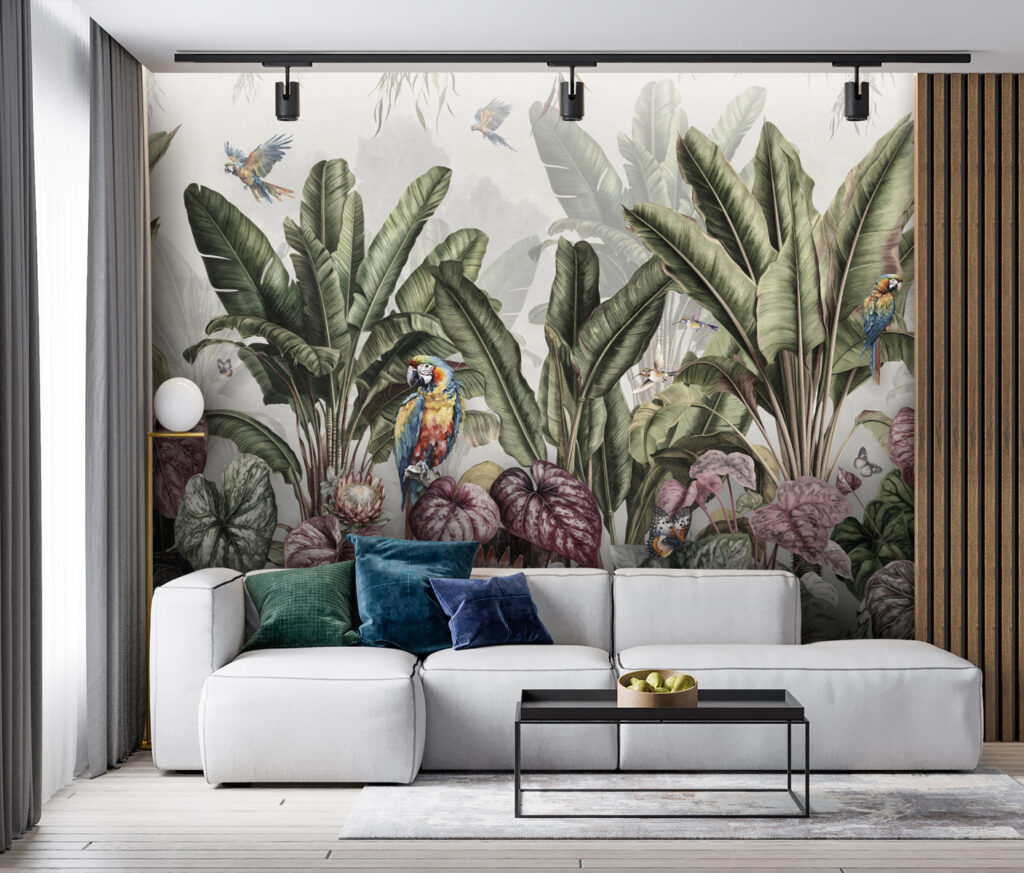 Papagaios em jardim tropical — interior 5