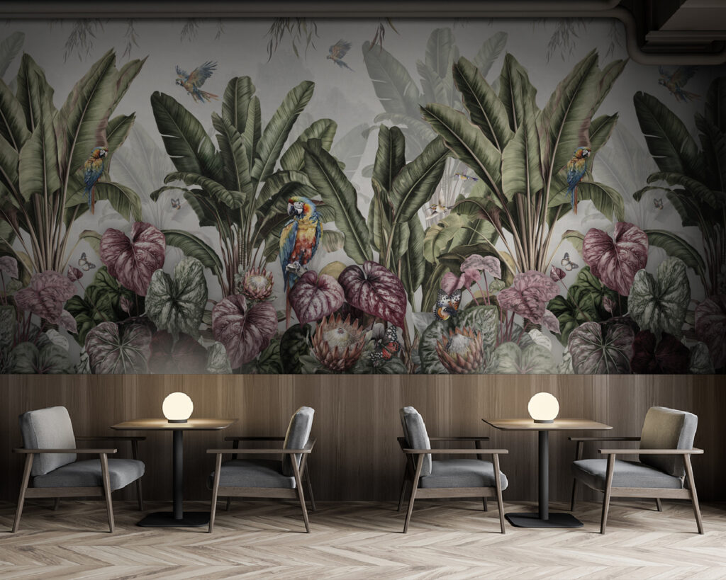 Papagaios em jardim tropical — interior 6