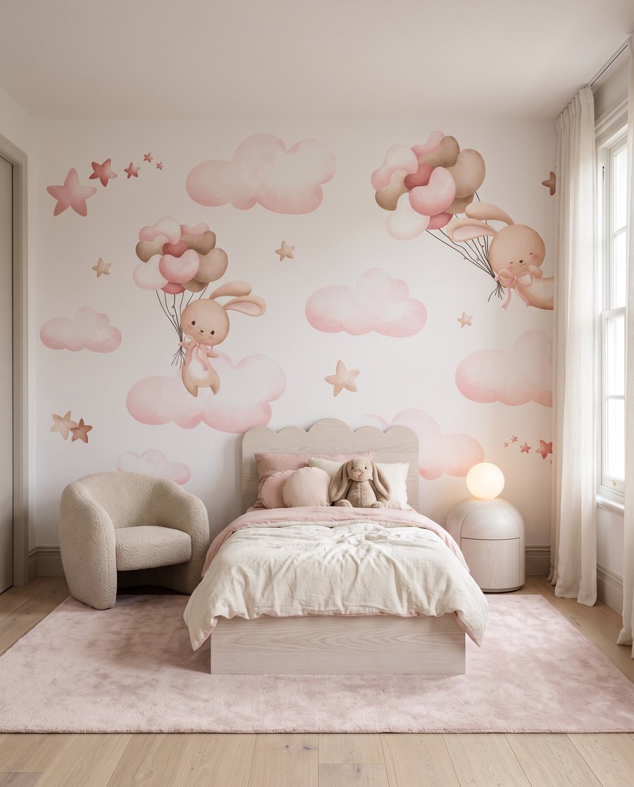 Coelhinhos sobre nuvens cor-de-rosa — interior 3