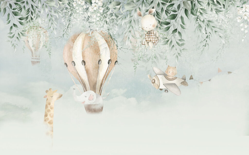 Balões com animais — design completo