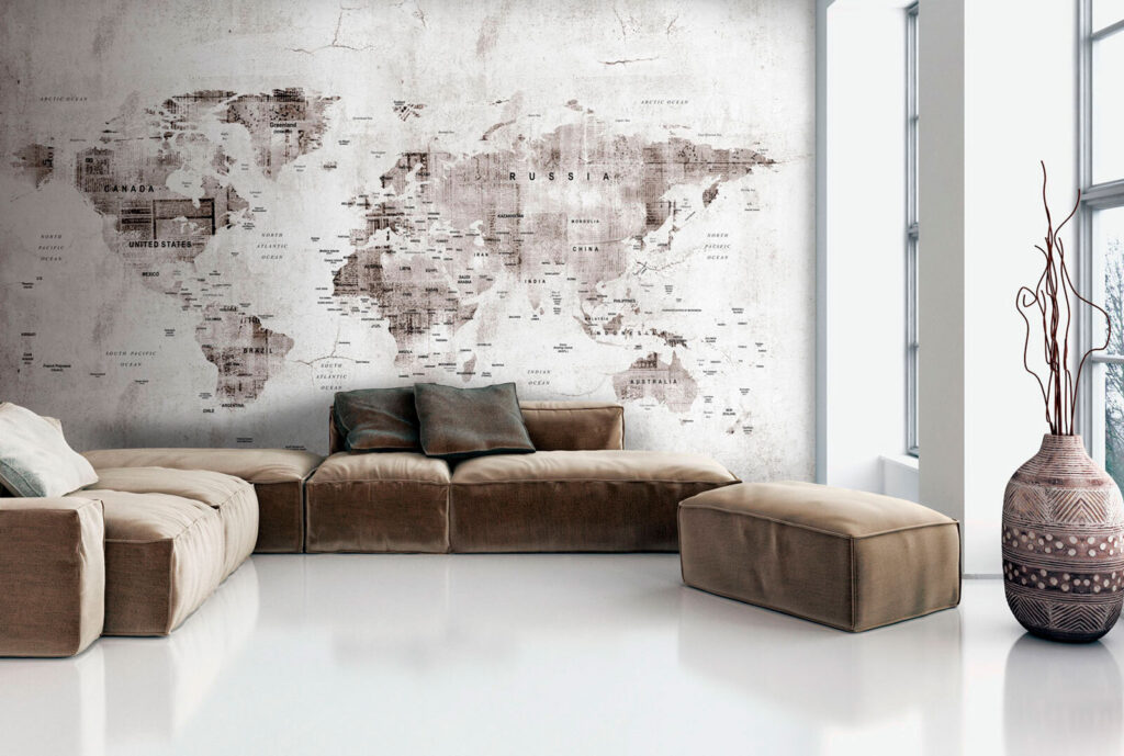 Mapa do mundo desgastado — interior 1