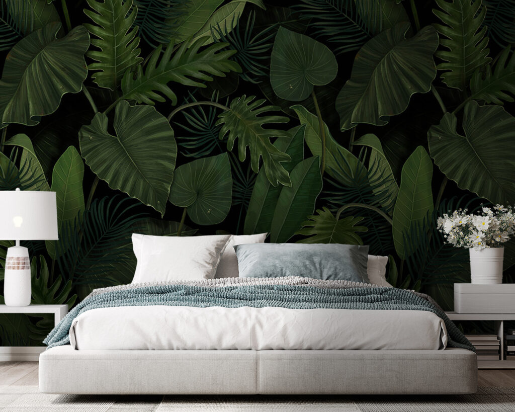 Folhas grandes em verde-floresta — interior 2