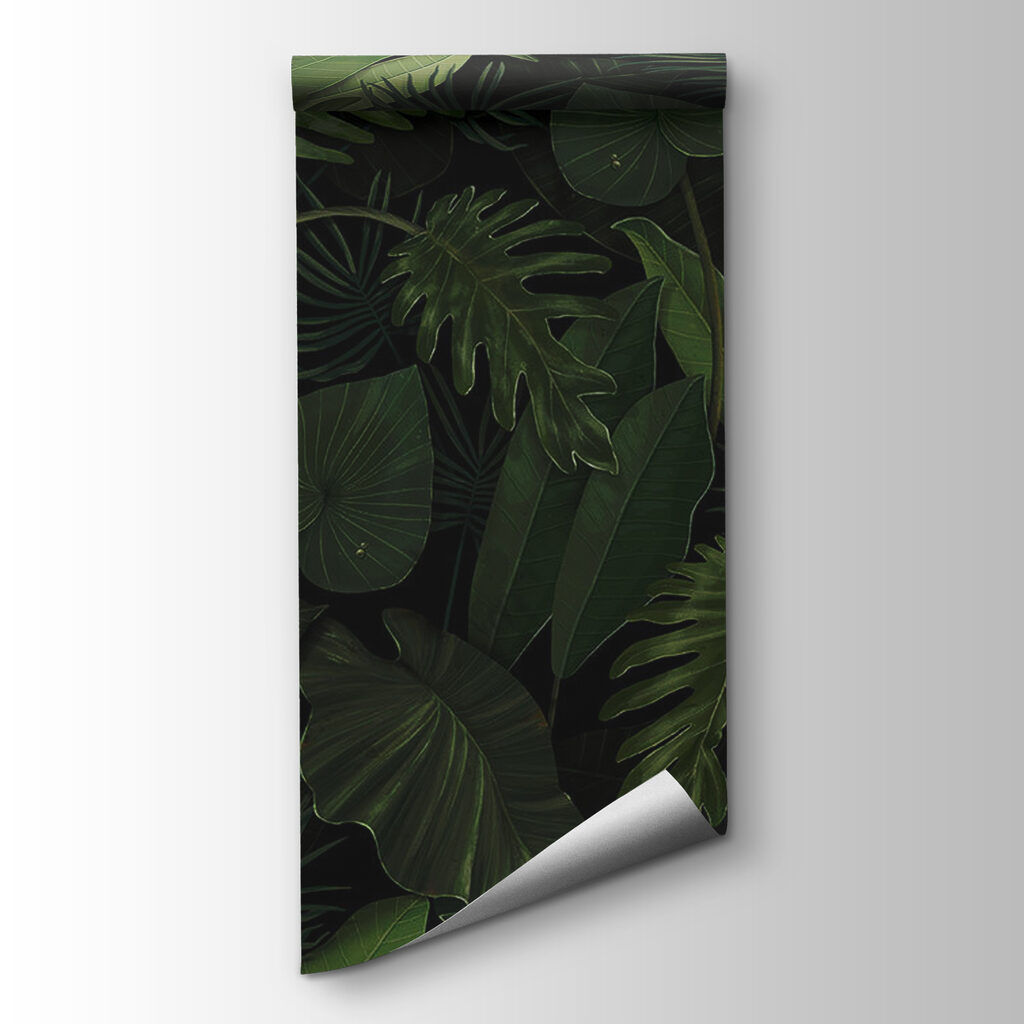 Folhas grandes em verde-floresta — vista do produto