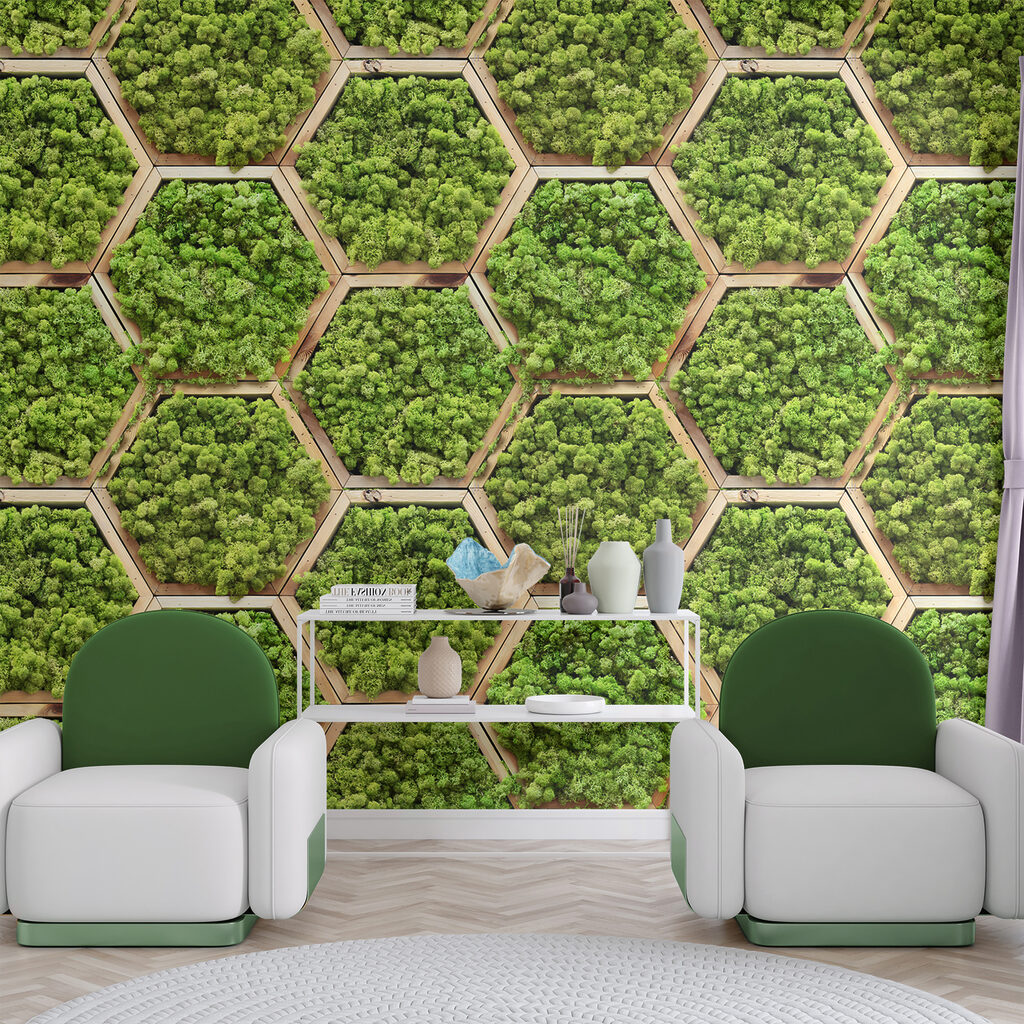 Musgo em hexágonos — interior 5