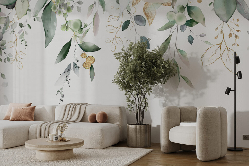 Folhagem sobre branco — interior 5