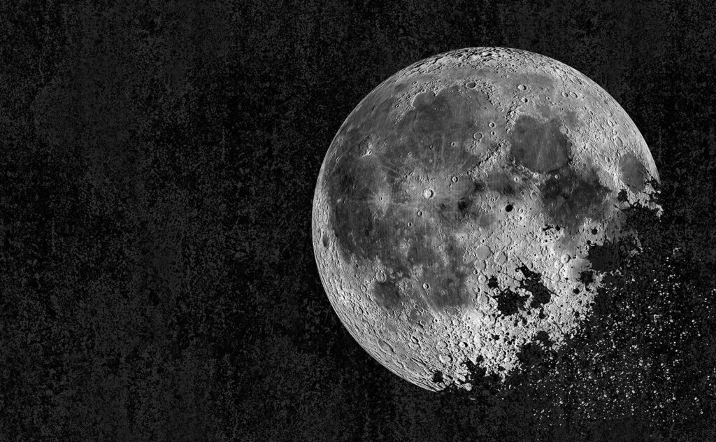 Lua em negro noturno — design completo