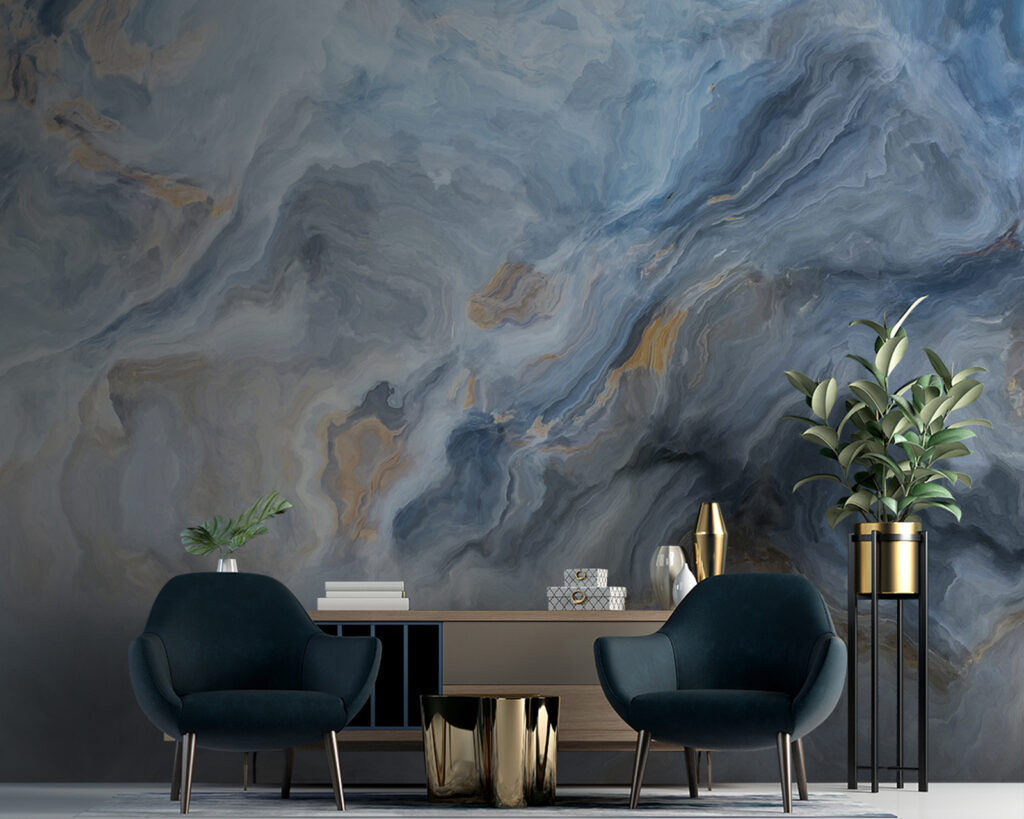 Azul em efeito mármore — interior 2