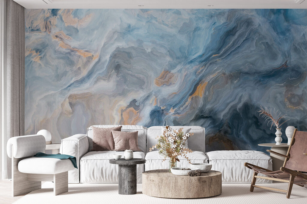Azul em efeito mármore — interior 3