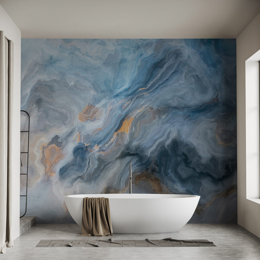 Azul em efeito mármore — interior 4