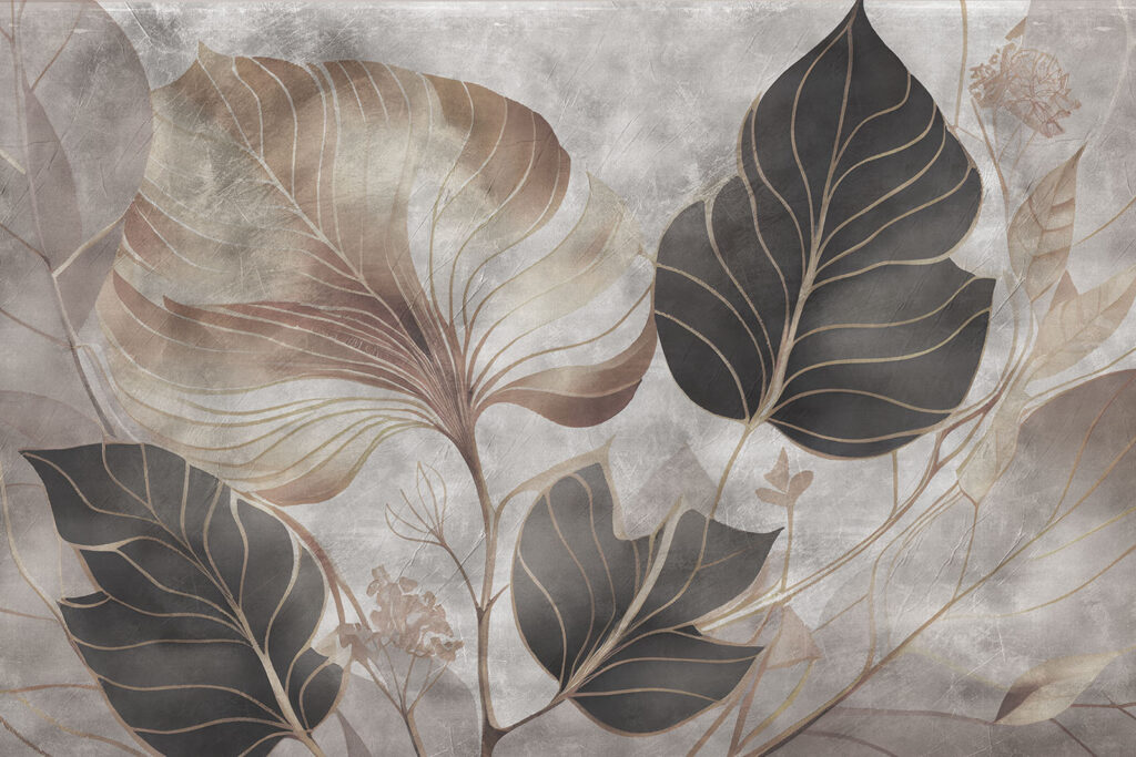 Folhas em camadas terrosas — design completo