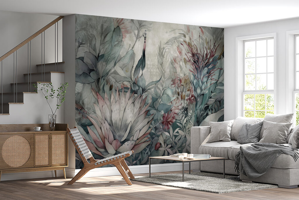 Flor exótica entre folhas — interior 5