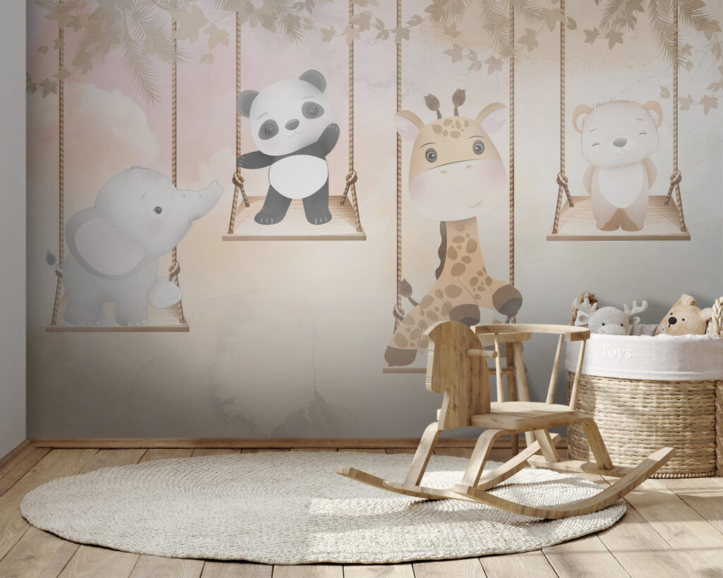 Animais em baloiços — interior 2