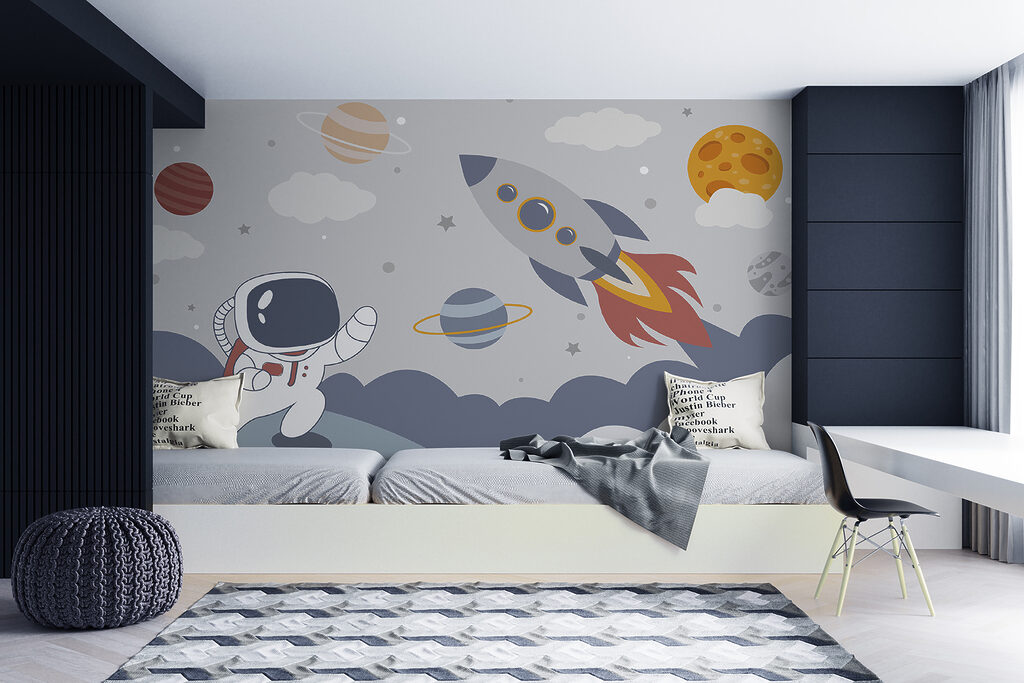 Foguetão e pequeno astronauta — interior 4