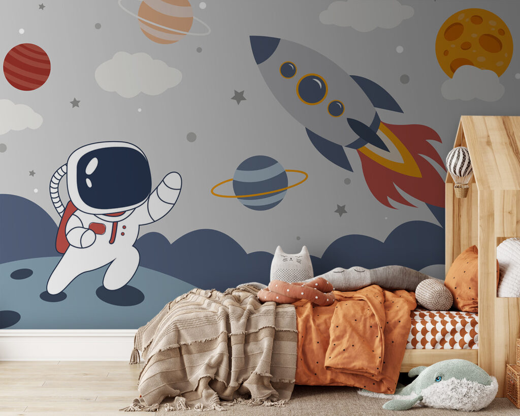 Foguetão e pequeno astronauta — interior 3